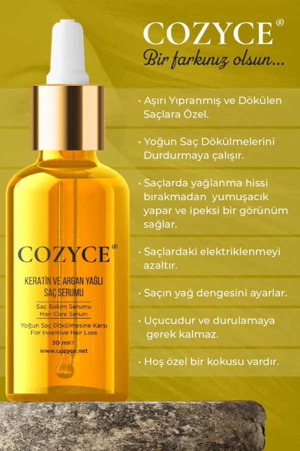 سرم روغن مو برای موهای بسیار سوخته و آسیب‌دیده با خاصیت افزایش طول سریع - روغن مراقبتی کراتین و آرگان 30 میلی‌لیتر - 8964