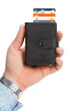 کیف و کارتی با مکانیزم آکاردیونی مردانه - سیاه - 8477