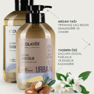 ست مراقبت از مو برای موهای آسیب‌دیده شامل شامپو و نرم‌کننده 97.4% طبیعی با روغن آرگان و عصاره یاسمن - 8924