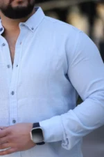 پیراهن تابستانی مردانه فیت باریک تمام پنبه قابل شستشو 2470 - 8864