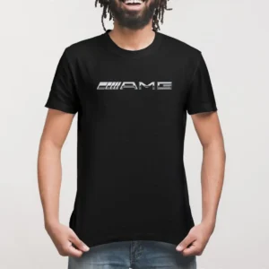 تی‌شرت مردانه و زنانه لوگوی AMG نقره‌ای - 8575