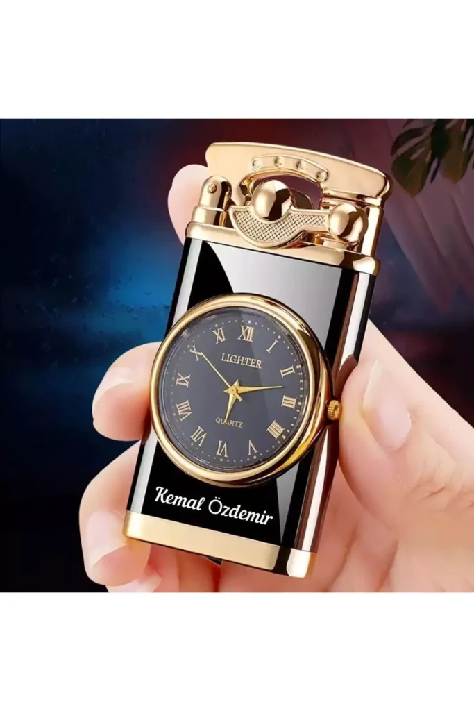 ساعت‌دار فندک شخصی‌سازی شده فندک نام‌دار برای عزیزان - 8440
