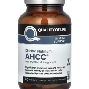 کیفیت زندگی، کینوکوی پلاتینیوم AHCC 60 کپسول گیاهی. ساخت آمریکا. - 9404