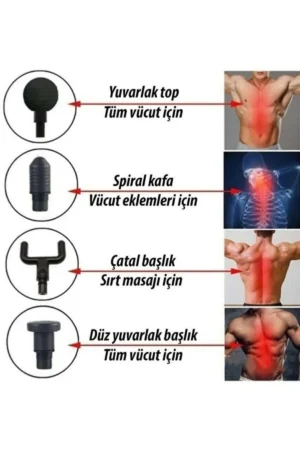 مساج تفنگی دستگاه ماساژور ورزشی با ۴ سری و شارژر لرزشی - 8409
