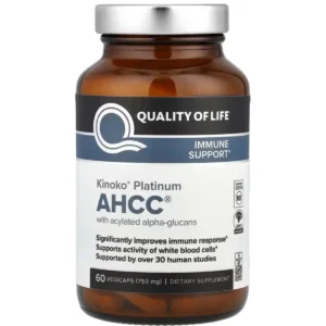 کینوکوشی پلاتینیوم AHCC، با آلفا-گلوکان‌های استیل شده، 60 کپسول گیاهی - 9406