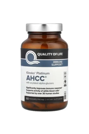 کینوکوشی پلاتینیوم AHCC، با آلفا-گلوکان‌های استیل شده، 60 کپسول