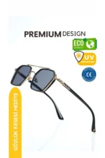عینک آفتابی زنانه و مردانه با لنز UV400 و دارای گواهی CE - طلایی و مشکی مدل Re0039w - 8454