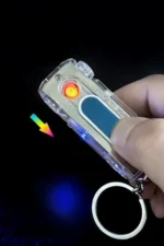 کلید روی جیب چراغ قوه USB شارژ قابل حمل، طراحی خاص، فندک طلایی مدل ۲۴csm042usbr - 9179