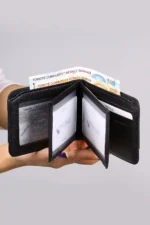 ست سیاه شامل کمربند مردانه، کیف پول، کارت‌خوان، فندک، جا کلیدی و ساعت مچی به همراه جعبه هدایای مخصوص - مدل PL-0962E5 - 9664