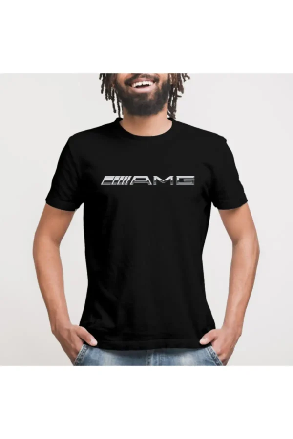 تی‌شرت مردانه لوگوی نقره‌ای آمگ - 8577