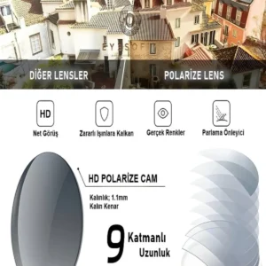 عینک آفتابی یاکیفیت تیتانیوم سیاه یوانسک از برند تورنتو پولاریزه - 8461