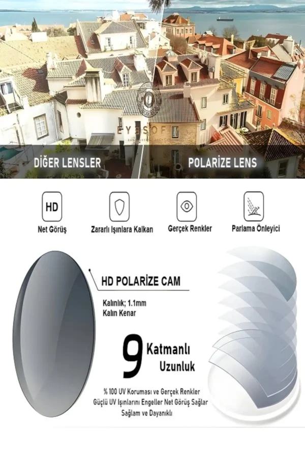 عینک آفتابی یاکیفیت تیتانیوم سیاه یوانسک از برند تورنتو پولاریزه - 8461