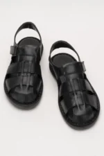 کفش تابستانی سبک و روزمره مردانه از چرم طبیعی – مشکی - 9729