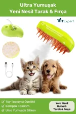 شانه بخار شارژی نسل جدید برای گربه و سگ با برس شستشوی سیلیکونی فوق العاده نرم - 8654