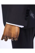 ست دامادی شامل جلیقه، کت و شلوار با طرح ایتالیایی و برش slim fit به رنگ مشکی T11776 - 9390