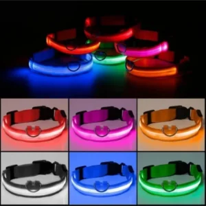 گردنبند نوری LED برای گربه و سگ با قابلیت تنظیم و درخشش چشمک‌زن - 8671
