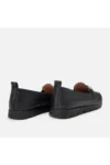 loafer زنانه مشکی با بند چرمی طبیعی - 9323