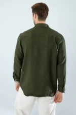 پیراهن کتان مردانه با برش آزاد و راحت از جنس پنبه (محصول دارای برش وسیع است) - 8842