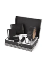 ست کیف کمری، کیف کارت، جاکلیدی، فندک هدیه‌ای سیاه - مدل ست-3012-chx - 8482