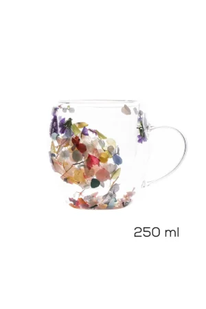 فنجان چای و قهوه شیشه‌ای دو جداره با دسته عایق حرارتی ۲ عددی ۲۵۰ میلی‌لیتر - 10326