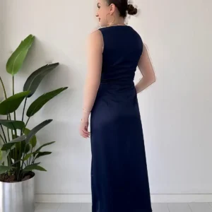 د dress ساده آبی تیره - 10084