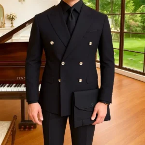 کت و شلوار مردانه slim fit دو دکمه - 10453
