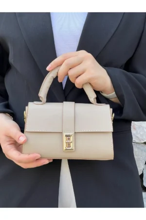 کیف دستی و دوش زنانه نوری مدل بژ - 10611