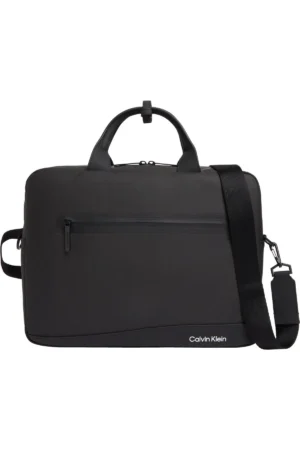 کیف لپ‌تاپ مشکی مردانه به ابعاد ۴۰x۳۰.۵x۸ سانتی‌متر مدل RUBBERIZED CONV - 10425