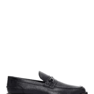 کفش loafer مردانه از چرم مشکی اصل، کفش روزمره و غیررسمی 25SFD6005FT - 10178