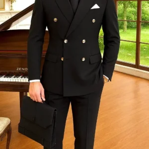 کت و شلوار مردانه slim fit دو دکمه - 10453