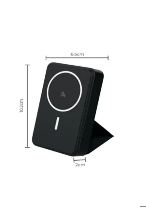 پاوربانک 10000mAh با توان 20 وات، قابل حمل و دارای استند چرمی لوکس و فناوری بی‌سیم مگ‌سیف - 10316
