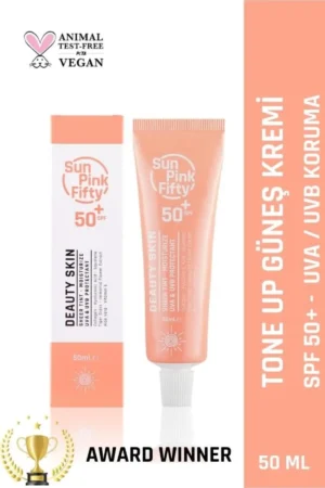 کرم ضد آفتاب سان پینک فیفتی SPF 50 با خاصیت روشن کنندگی - محافظت در برابر UVA و UVB - 9829
