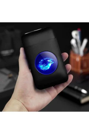 فندک شارژی با طراحی مخصوص با نام شخصی و جعبه سیگار لوکس - 10300