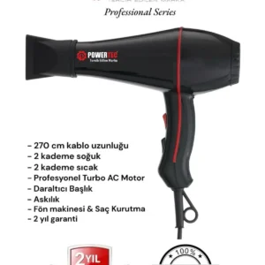 دستگاه سشوار حرفه‌ای سری Turbo مدل TR-601 (2500 وات) با کابل 2.7 متری و نسخه جدید - 10270