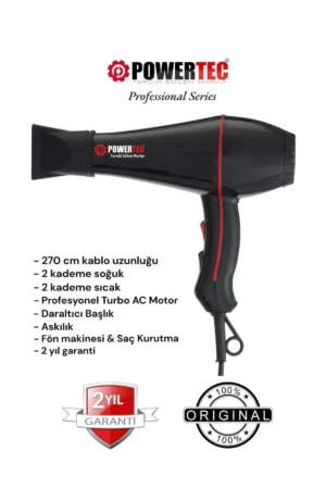 دستگاه سشوار حرفه‌ای سری Turbo مدل TR-601 (2500 وات) با کابل 2.7 متری و نسخه جدید - 10270