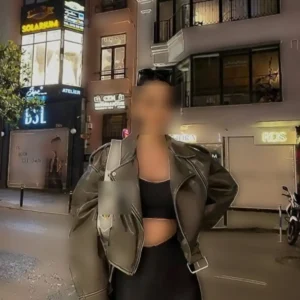 ژاکت بایکِر چرم اورسایز با کمربند - 10349