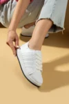 کفش ورزشی زنانه سفید جدید با بند مناسب استفاده روزمره و دارای sole راحت - 10578