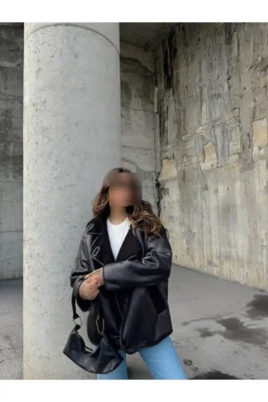 کت oversize با آستر خزدار - 10356