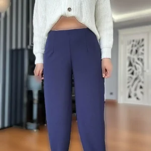 شلوار بالن لیکری به رنگ سرمه‌ای - 9973