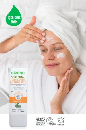 کرم ضد آفتاب صورت ۱۰۰% طبیعی ضد لک و روشن کننده با فیلتر معدنی UVA و UVB SPF 50+ با حجم ۳۰ میلی لیتر - 9809