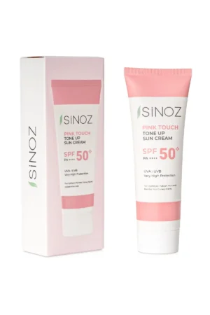 کرم ضد آفتاب روشن کننده صورت صورتی SPF50+ 50ml - مناسب برای تمام انواع پوست - PA++++ - 9798