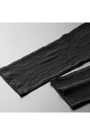ست تیشرت و شلوار ورزشی مردانه با طرح چروک آلاچاتی از پارچه نازک تابستانی و لیکرا با یقه پولویی - 10126