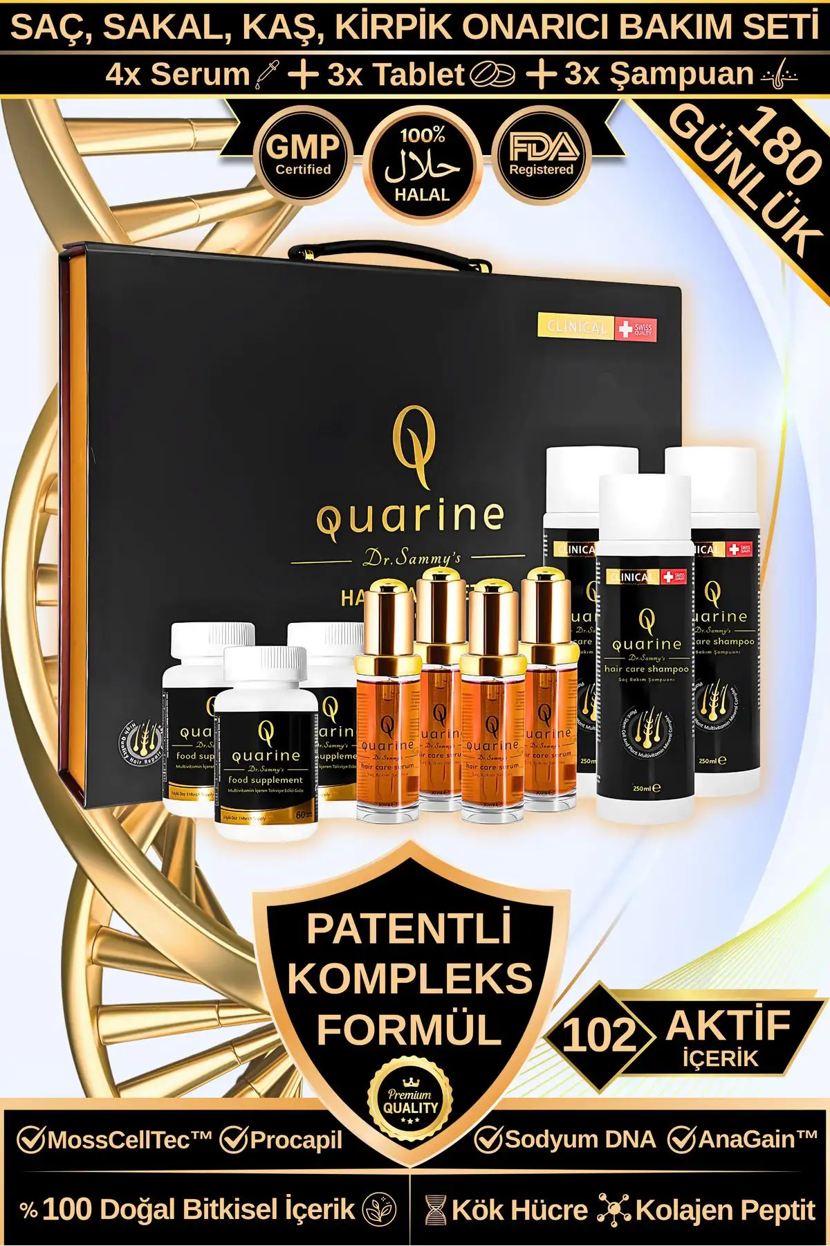 ست مراقبت از مو کوارین پرمیوم (با 102 ماده مؤثر) شامل سرم ترمیمکننده ضد ریزش، شامپو و قرص (مدت 6 ماه) - 10137 ست مراقبت از مو کوارین پرمیوم (با 102 ماده مؤثر) شامل سرم ترمیمکننده ضد ریزش، شامپو و قرص (مدت 6 ماه) - 10137