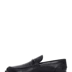 کفش loafer مردانه از چرم مشکی اصل، کفش روزمره و غیررسمی 25SFD6005FT - 10178