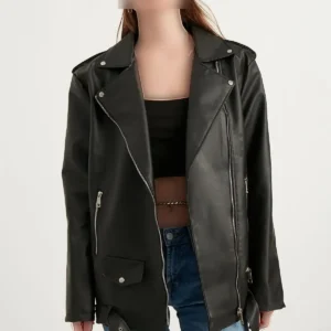 Jacke بیگ اندازه چرم موتور سیکلت زنانه - 10348