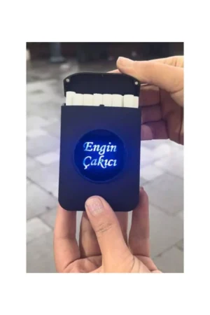 فندک شارژی با طراحی مخصوص با نام شخصی و جعبه سیگار لوکس - 10300