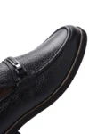 کفش loafer مردانه از چرم مشکی اصل، کفش روزمره و غیررسمی 25SFD6005FT - 10178