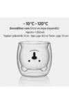 لیوان شیشه‌ای دو جداره با طرح خرس عروسکی 250 میل - لیوان دو جداره خرس عروسکی هدیه‌ای - 10325