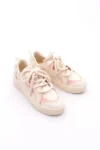 کفش ورزشی روزمره زنانه با کفی ضخیم و راحت، بندی، رنگ پودری - 9947