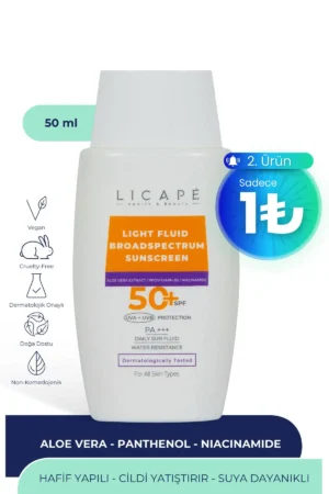 کرم ضد آفتاب مایع با SPF 50 و مقاوم در برابر آب مناسب برای تمامی тип های پوست - 50 میلی لیتر - 9810